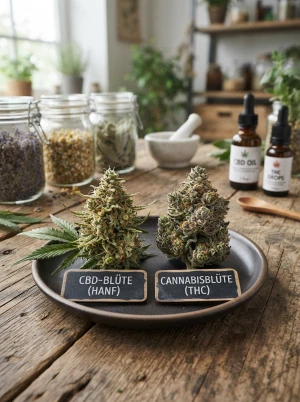 CBD-Blüte und Cannabisblüte im direkten Vergleich