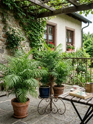 Chamaedorea, kleinwüchsige Bergpalme im Topf