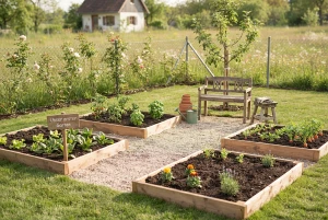 Frisch angelegter erster eigener Garten