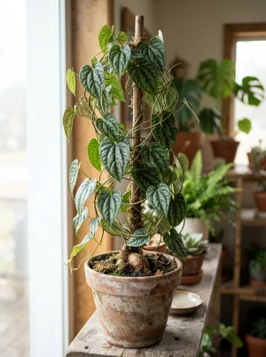 Dioscorea mit windenden Trieben und knolligem Wurzelstock