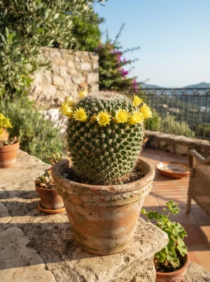 Dolichothele mit glockenförmigen, gelben Blüten