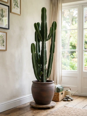 Euphorbia abyssinica mit säulenförmigen, kantigen Trieben