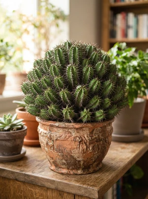 Euphorbia resinifera mit dicht gedrängten, dornenbewehrten Trieben