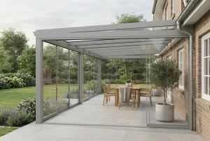 Festes Terrassendach verwandelt die Terrasse in einen Kaltwintergarten
