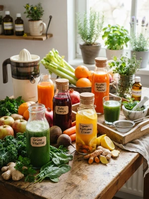 Frisch gepresste Säfte aus Obst und Gemüse