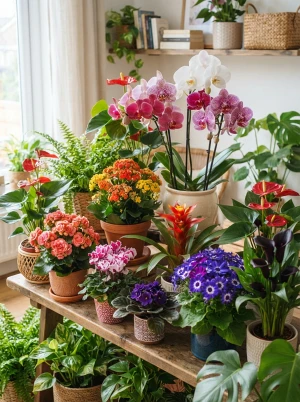 Hyacinthen mit dicht besetzten Blütenähren in kräftigen Farben