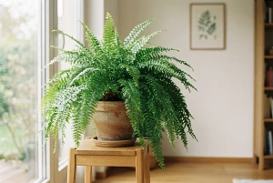 Nephrolepis mit lang überhängenden, fein gefiederten Wedeln