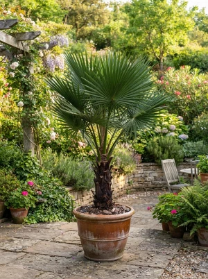 Sabal blackburniana mit glattem Stamm und großer Fächerkrone