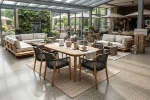 Ausstellung hochwertiger Gartenmöbel im Fachhandel