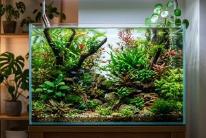 Süßwasseraquarium mit üppiger Bepflanzung