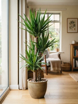 Yucca mit schwertförmigen Blättern