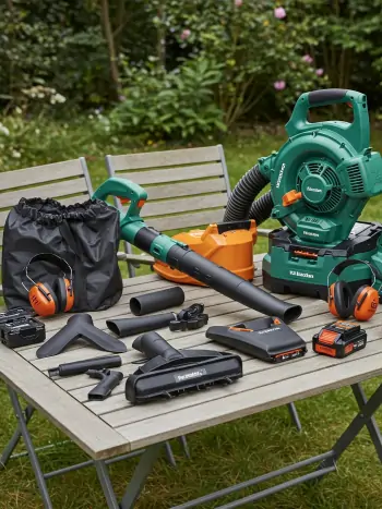 Verschiedenes Zubehör kann die Arbeit mit Laubsaugern und Laubbläsern erleichtern.