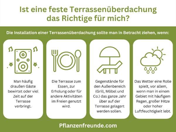 Eine feste Terrassenüberdachung