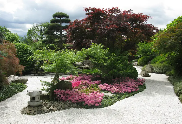 japanischer Garten mit Zierkies